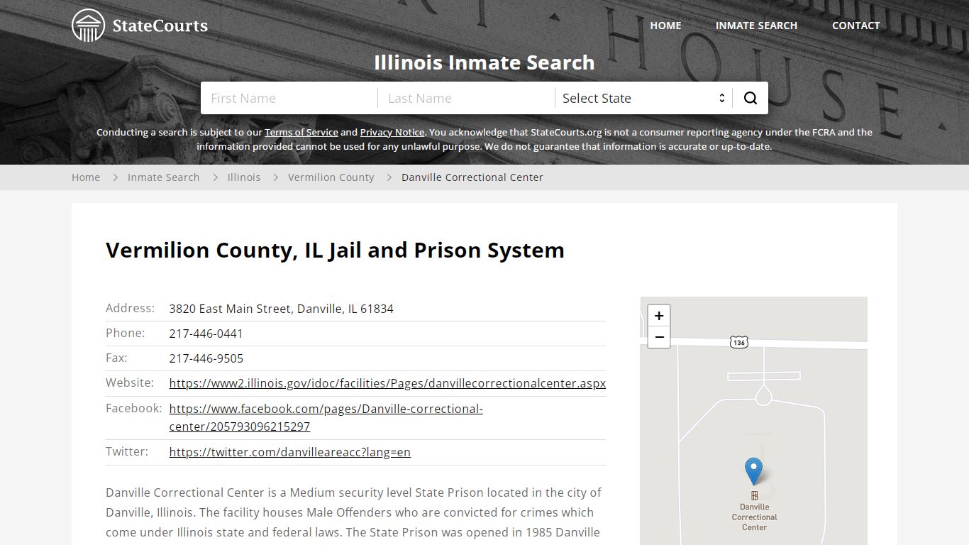 Danville Correctional Center Inmate Records Search, Illinois - StateCourts