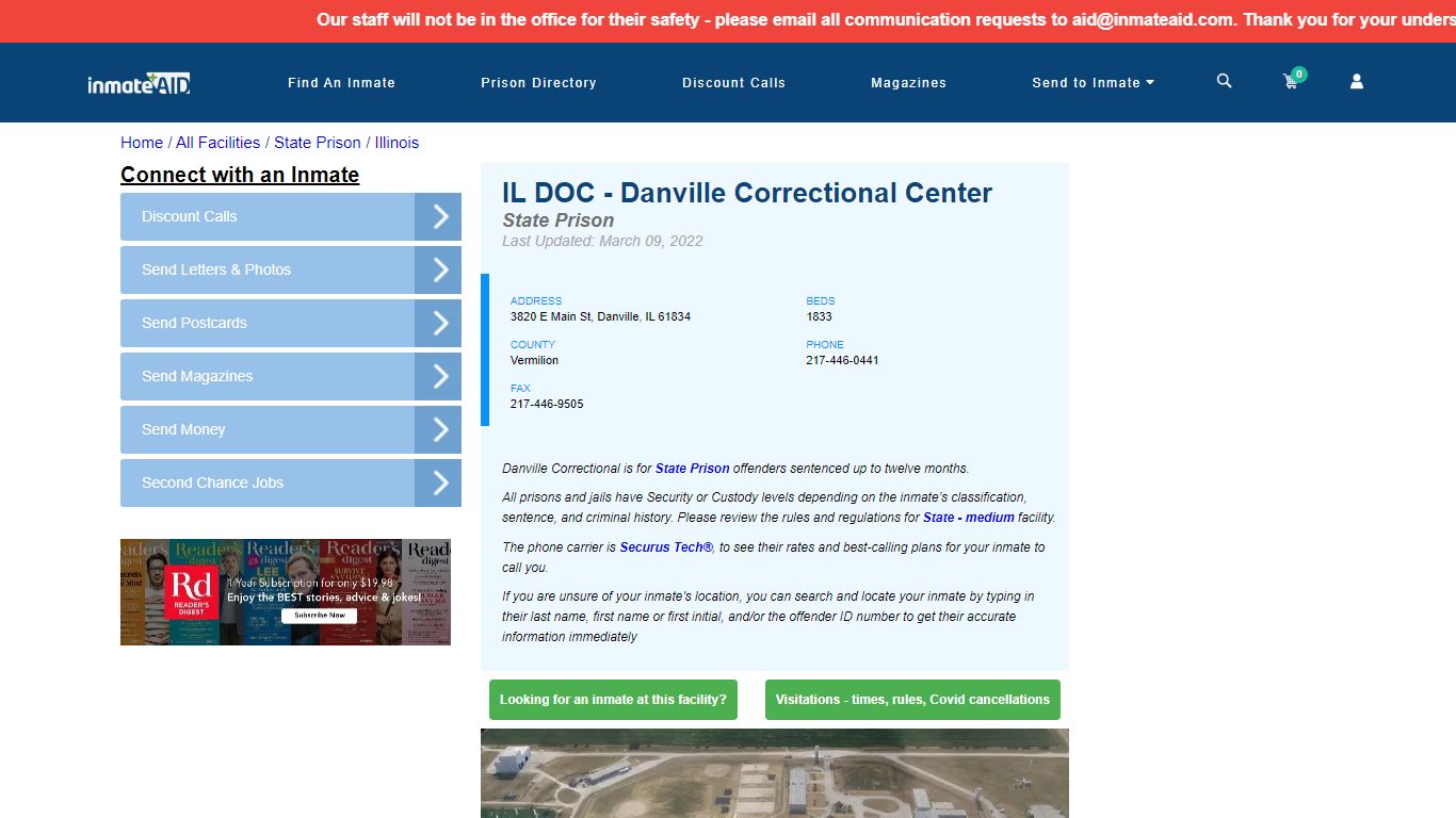 IL DOC - Danville Correctional Center & Inmate Search - Danville, IL